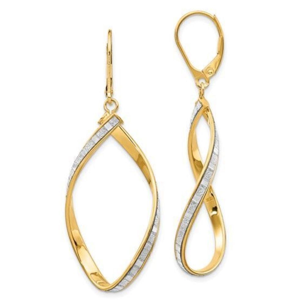 Leslie's 14K Glimmer Infused Twisted Leverback Earrings
